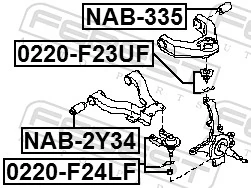 0220F24LF Febest Suporte de esfera inferior