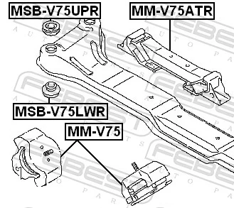 Coxim (suporte) traseiro de motor Mitsubishi Pajero IV SHORT V80