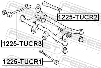 1225TUCR1 Febest Barra transversal de suspensão traseira
