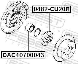 52710M2010 Hyundai/Kia Rolamento de cubo traseiro