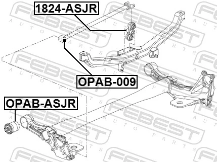 OPAB009 Febest Bloco silencioso da barra Panhard (de suspensão traseira)