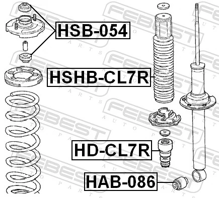 Bloco silencioso de amortecedor traseiro para Honda Accord VII CM, CN
