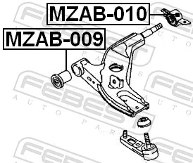 Compre Bloco silencioso dianteiro do braço oscilante inferior Mazda 323 
