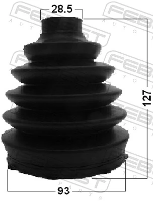2717PXC90F1 Febest Bota de proteção externa de junta homocinética do semieixo dianteiro