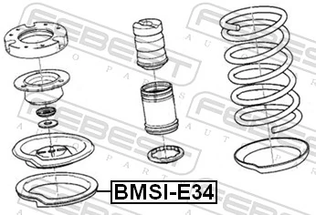 BMSIE34 Febest Espaçador (anel de borracha) da mola dianteira superior