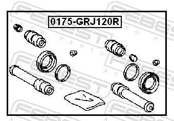 0175GRJ120R Febest Kit de reparação de suporte do freio traseiro