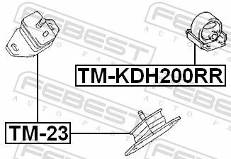  Coxim (suporte) traseiro de motor Toyota Hiace IV ônibus (H1, H2) (1995 - 2011) IV