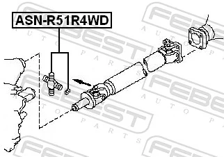 ASNR51R4WD Febest Cruzeta da junta universal dianteira