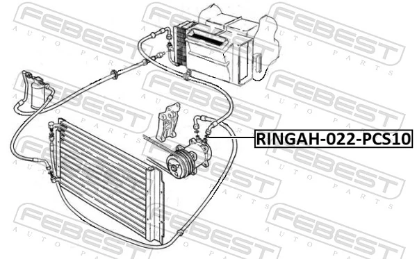 RINGAH022PCS10 Febest Vedante anular de tubo de aparelho de ar condicionado