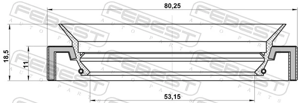 95HAS55801118C Febest Vedação interna do semieixo do eixo traseiro