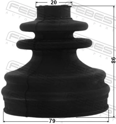 23151H1 Febest Bota de proteção interna de junta homocinética do semieixo dianteiro
