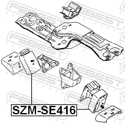 1161058B00 Suzuki Coxim (suporte) esquerdo/direito de motor