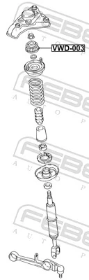 VWD003 Febest Suporte de amortecedor dianteiro
