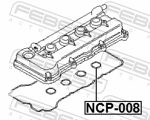 NCP008 Febest Vedante anular da cavidade de vela