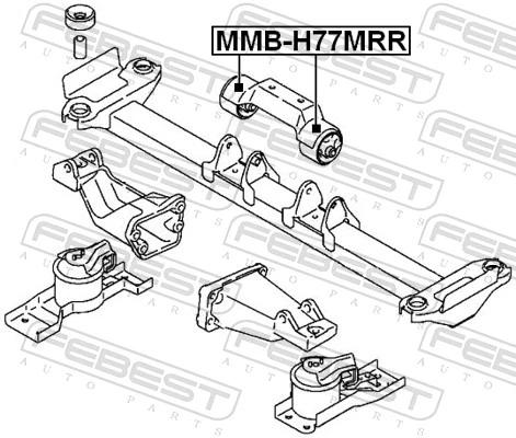 MMBH77MRR Febest Coxim (suporte) traseiro de motor