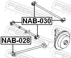 NAB028 Febest Bloco silencioso dianteiro de braço oscilante traseiro longitudinal