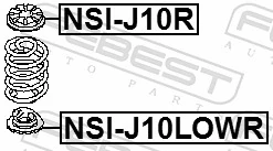 NSIJ10LOWR Febest Espaçador (anel de borracha) da mola traseira inferior