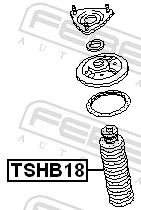 TSHB18 Febest Pára-choque (grade de proteção) de amortecedor dianteiro + bota de proteção