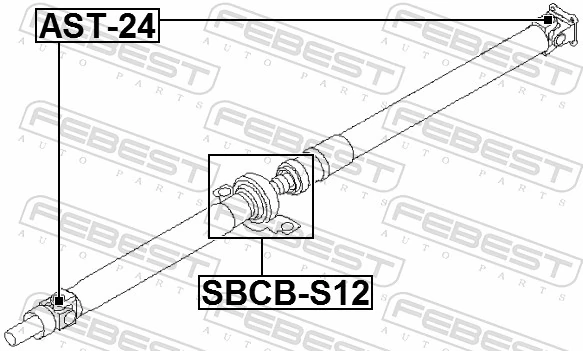 SBCBS12 Febest Rolamento suspenso da junta universal