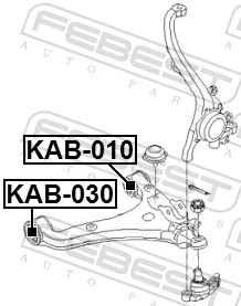 KAB030 Febest Bloco silencioso dianteiro do braço oscilante inferior