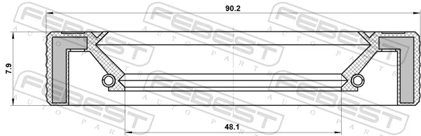 95LAY50900808R Febest Bucim de saída traseira da caixa de transferência