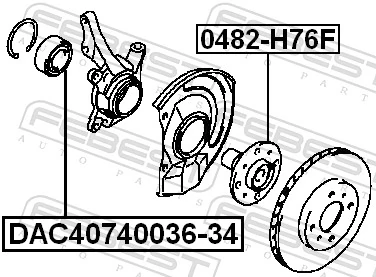 DAC4074003634 Febest Rolamento de cubo dianteiro