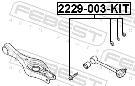 2229003KIT Febest Parafuso de fixação de braço oscilante de inclinação traseiro, interno