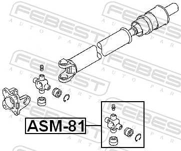 ASM81 Febest Cruzeta da junta universal traseira