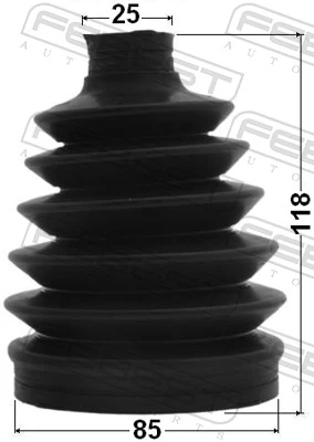 0117PGRX125 Febest Bota de proteção externa de junta homocinética do semieixo dianteiro