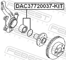 DAC37720037KIT Febest Rolamento de cubo dianteiro