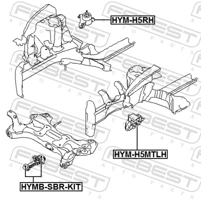 Coxim (suporte) traseiro de motor para Hyundai Accent V HC