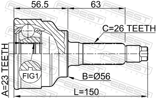 G01322510 Mazda Junta homocinética externa dianteira