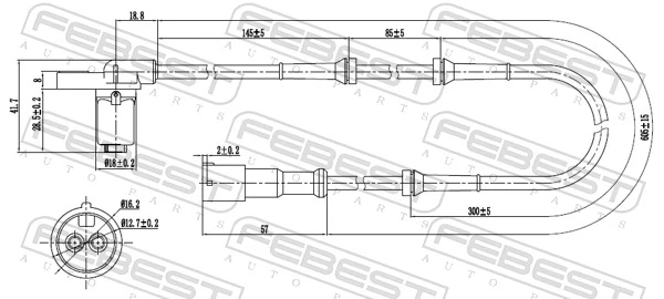 24606006 Febest Sensor dianteiro de ABS