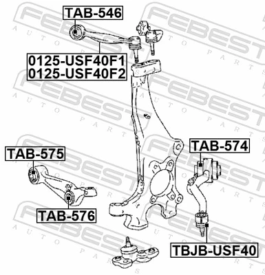 Bloco silencioso dianteiro do braço oscilante inferior para Lexus LS 600H/600HL UVF4
