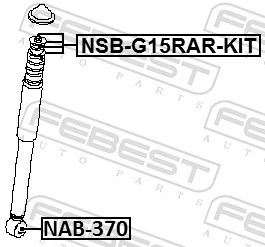 NAB370 Febest Bloco silencioso de amortecedor traseiro