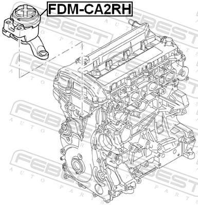 FDMCA2RH Febest Coxim (suporte) direito de motor