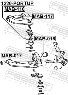 MB672030 Mitsubishi Bloco silencioso dianteiro do braço oscilante superior