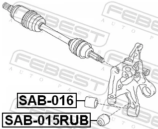 SAB015RUB Febest Bloco silencioso do pino de apoio traseiro