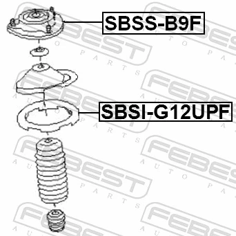SBSSB9F Febest Suporte de amortecedor dianteiro