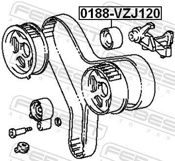  Rolo parasita da correia do mecanismo de distribuição de gás Toyota Camry V sedan (V30) (2001 - 2006) V