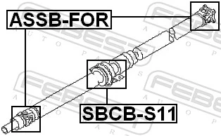 SBCBS11 Febest Rolamento suspenso da junta universal