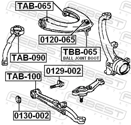  Bloco silencioso dianteiro do braço oscilante inferior Lexus IS sedan (E1) (1999 - 2005) 