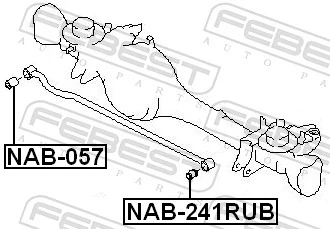 NAB241RUB Febest Bloco silencioso de barra Panhard traseira