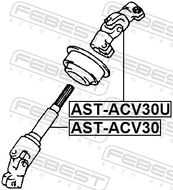 ASTACV30 Febest Veio da coluna de direção inferior