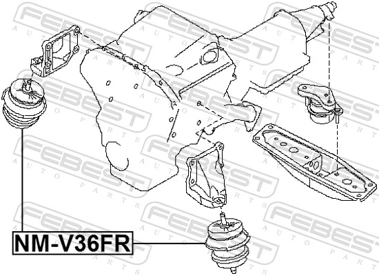 NMV36FR Febest Coxim (suporte) esquerdo/direito de motor