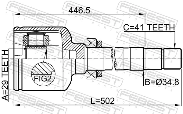 1369955080 Fiat/Alfa/Lancia Junta homocinética interna dianteira direita