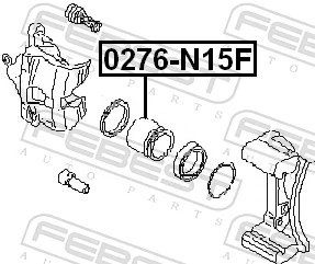 0276N15F Febest Pistão de suporte do freio dianteiro