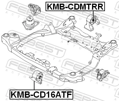KMBCD16ATF Febest Bloco silencioso de suporte do coxim dianteiro de motor