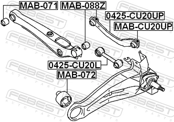 Barra transversal de suspensão traseira 4117A005 Chrysler