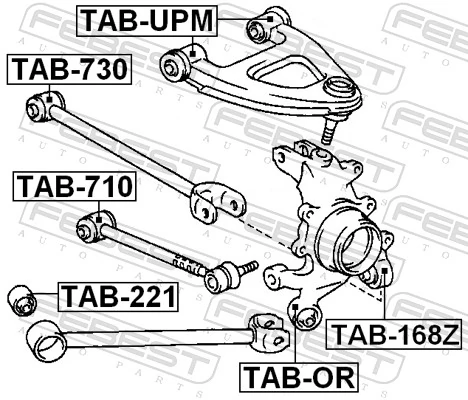 TAB730 Febest Bloco silencioso traseiro de braço oscilante transversal